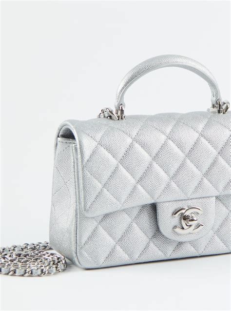 Pre Loved Chanel Mini Flap Bag Cigar Print Caviar Leather